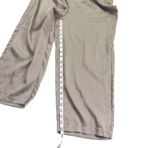 Eileen Fisher Women’s Silk Wide Leg Crop Pants Brown Stripe Petite Large - Picture 12 of 15
